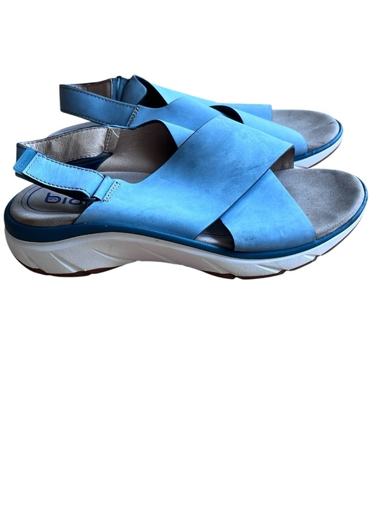 Bionica Shoes - Bionica  Blue Leather Comfort Sandals Adjustable Platform Walking Shoes 9.5W